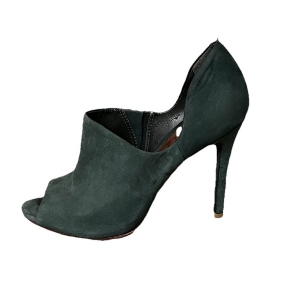 SCHUTZ Shoes - Schutz Green Suede D’Orsay Peep Toe Pumps 6B Women’s High Heel Classic Elegant
